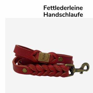 Fettlederleine Handschlaufe 1,75m VINTAGE rot