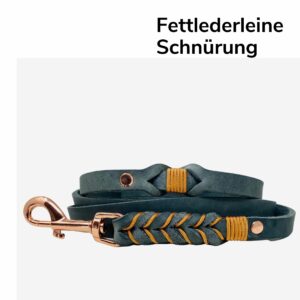 Fettlederleine Handschlaufe 200cm grau mit Schnürung