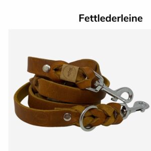 Fettlederleine verstellbar 220cm Cognac