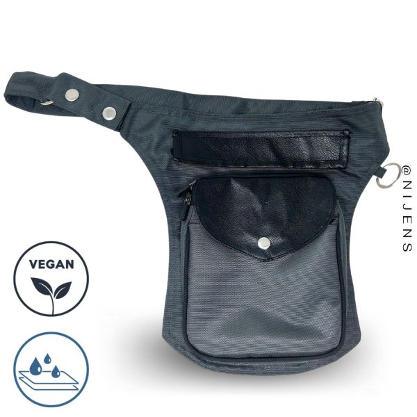 Gassitasche wasserdicht & vegan grau/schwarz