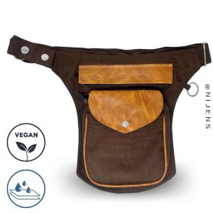 Gassitasche wasserdicht & vegan braun/hellbraun