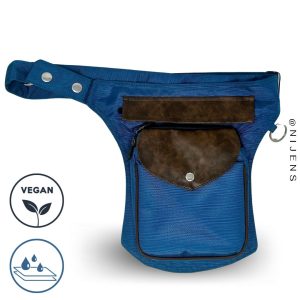 Gassitasche wasserdicht & vegan blau/braun