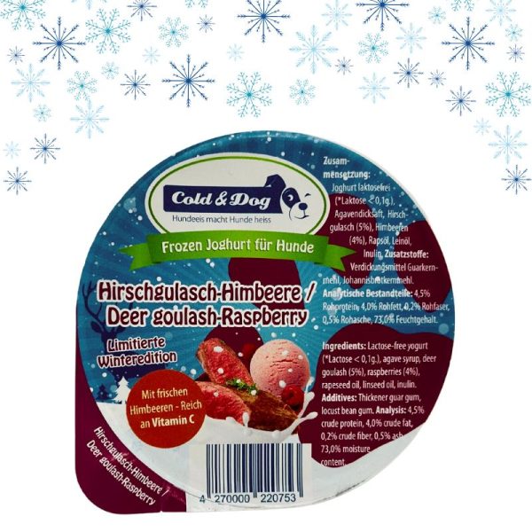 Cold&Dog Eis für Hunde Hirschgulasch Himbeer